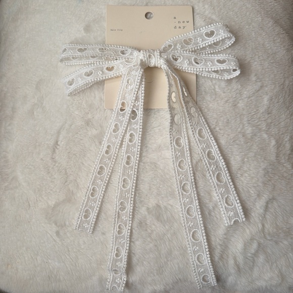 a new day Accessories - A New Day Ivory Lace Bow Hair Accessory